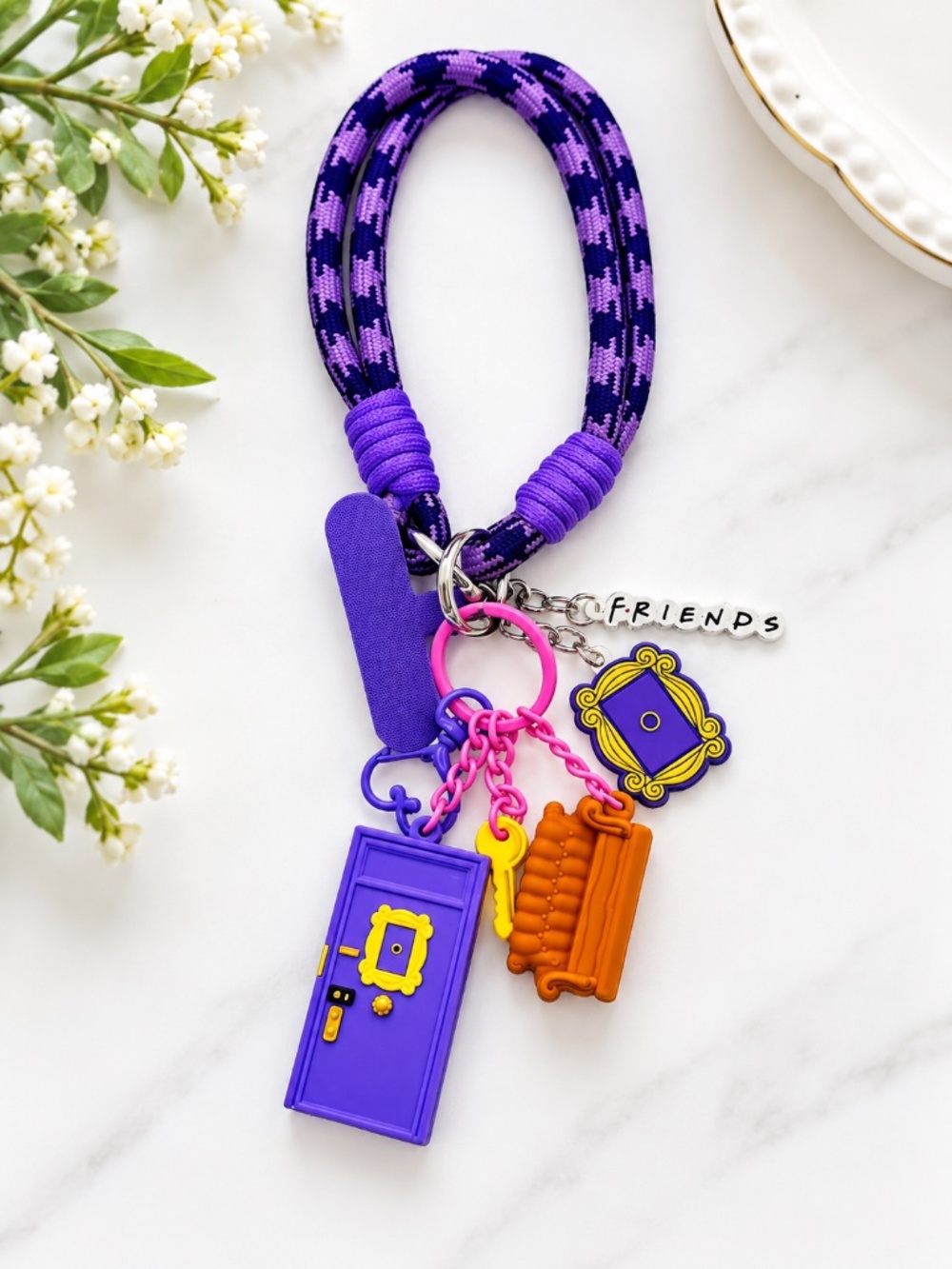 Friends TV Show Inspired Charm Wristlet Keychain Phone Strap